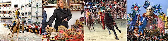 Festivals, Mrkte, Turniere, Prozessionen, Kirchweih und Feste in der Toskana